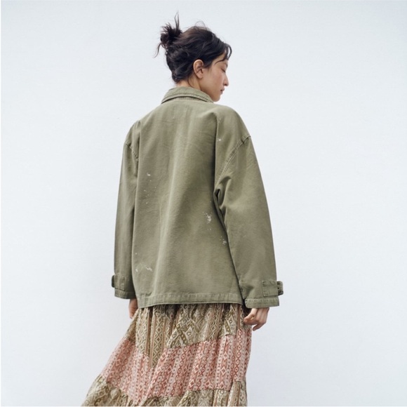 Zara Olive Green Utility Jacket - Picture 3 of 8